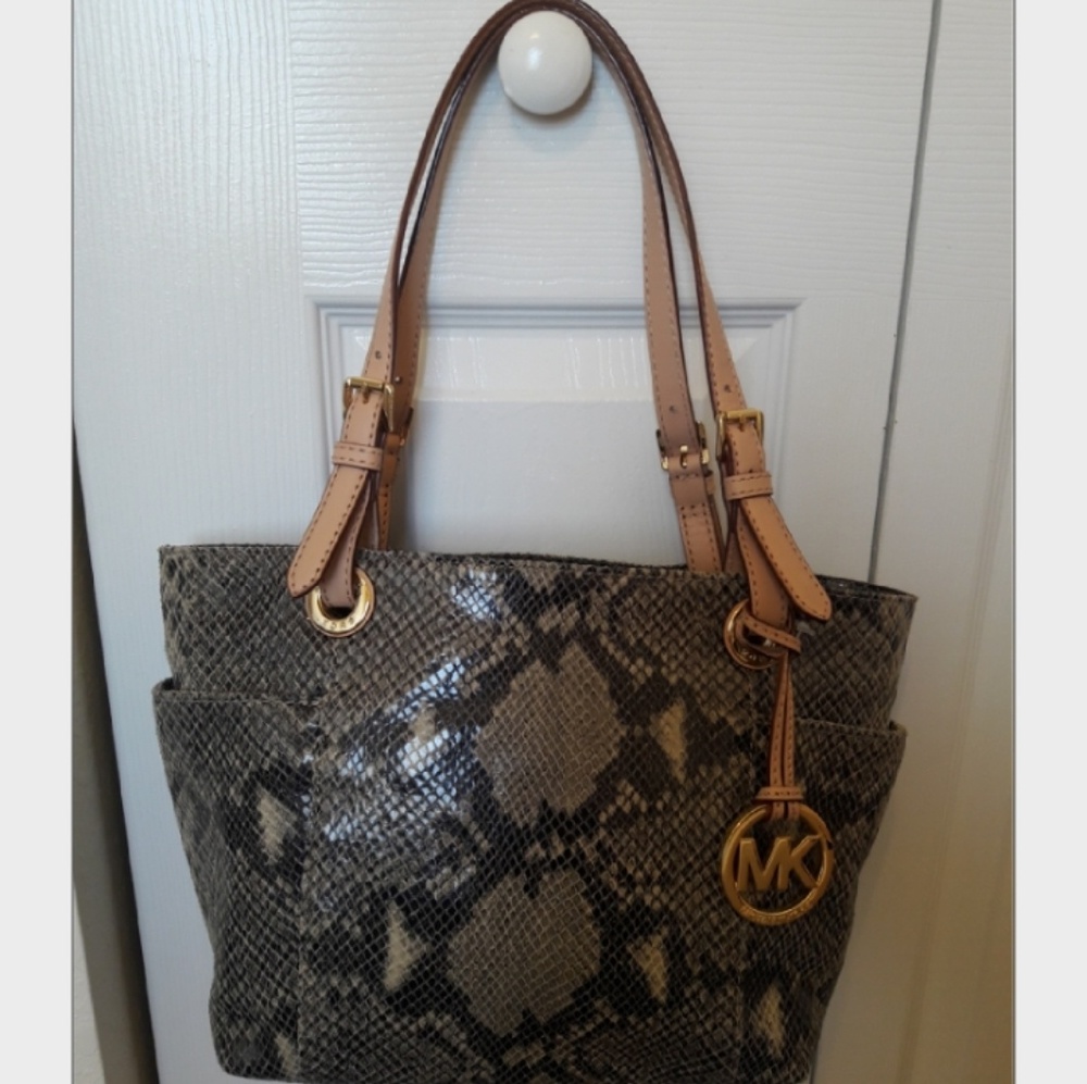 Michael Kors Jet Set Python Dark Sand
